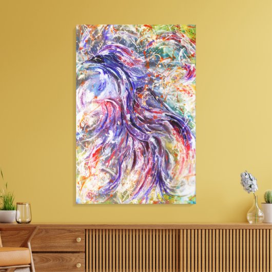 Abstracte Phoenix vogelkunst Canvas Afdruk (Insitu (Woonkamer))