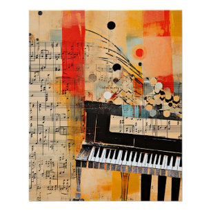 Abstracte Piano Montage kunst Perfect Poster