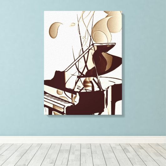 Abstracte Pianokunst Canvas Afdruk (Insitu (Houten vloer))