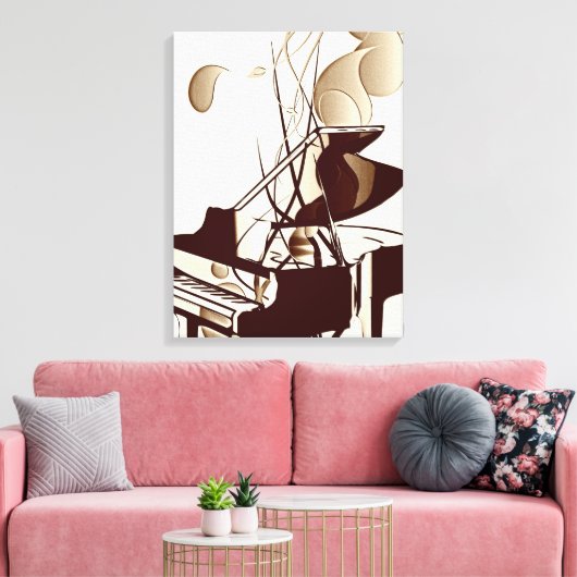 Abstracte Pianokunst Canvas Afdruk (Insitu (Woonkamer))