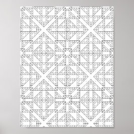 Abstracte Pijl Raster Kleurplaat Tribale Geometrie Poster