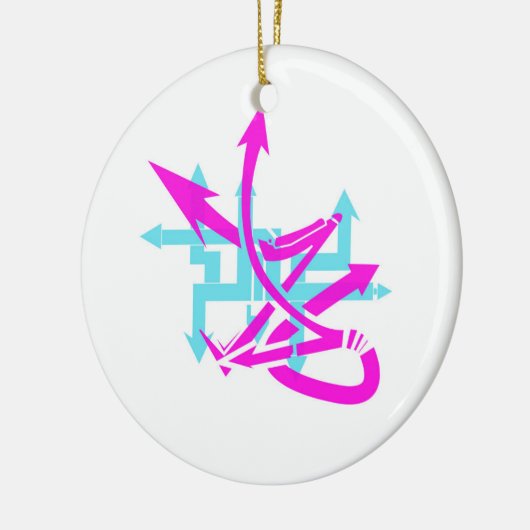 Abstracte pijlen keramisch ornament (Links)