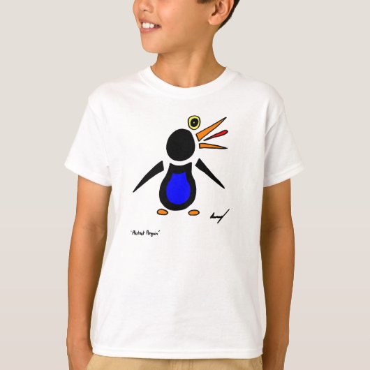 Abstracte pinguïn Kinder Basic T-Shirt (Voorkant)