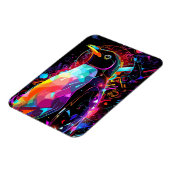 Abstracte pinguïn met felle kleuren magneet (Linkerzijde)