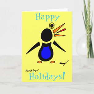 Abstracte pinguïn 'Prettige feestdagen'! Kaart - G