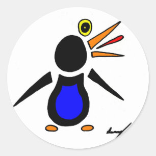 Abstracte pinguïnstickers - set van 20 ronde sticker