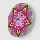 ABSTRACTE PINK FUCHSIA STAR GROTE KLOK (Hoek)