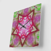 ABSTRACTE PINK FUCHSIA STAR VIERKANTE KLOK (Hoek)