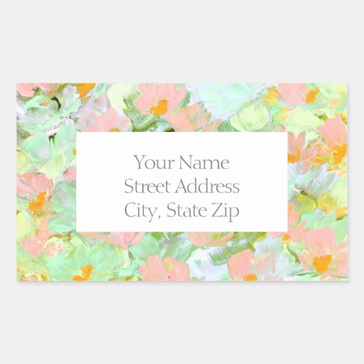 Abstracte Pink Poppies labels (Voorkant)