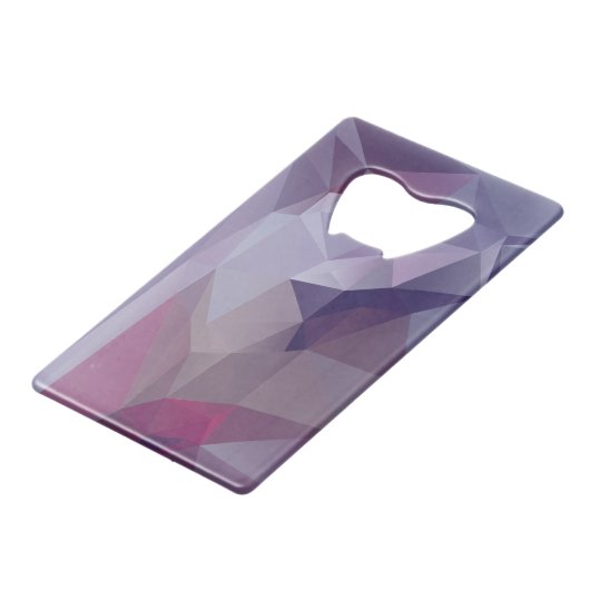 Abstracte piramide van koude kleuren kredietkaart flessenopener (Achterkant Gekanteld)