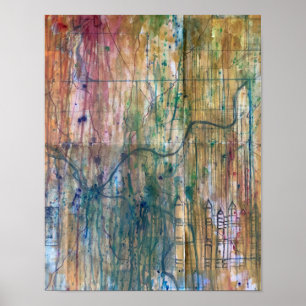 Abstracte Pittsburgh-kaart Poster