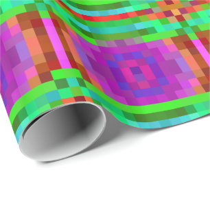 Abstracte Pixel Kunstkleurige Mozaïek Cadeaupapier