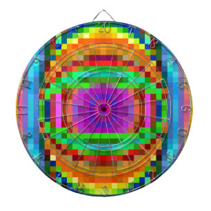 Abstracte Pixel Kunstkleurige Mozaïek Dartbord