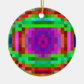 Abstracte Pixel Kunstkleurige Mozaïek Keramisch Ornament (Voorkant)