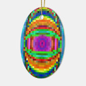 Abstracte Pixel Kunstkleurige Mozaïek Keramisch Ornament (Links)