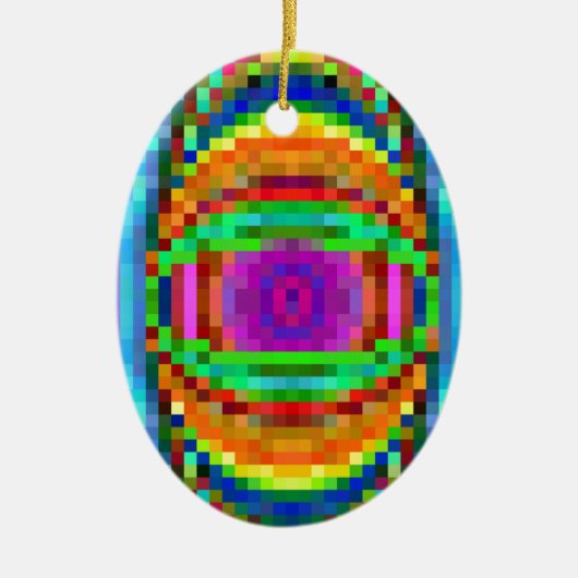 Abstracte Pixel Kunstkleurige Mozaïek Keramisch Ornament (Voorkant)