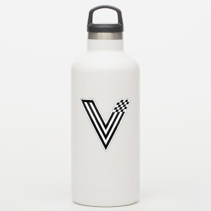 Abstracte Pixel tech V Letter Monogram Sticker