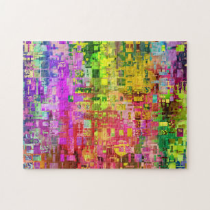 abstracte pixeldigitale cg-kleuren legpuzzel