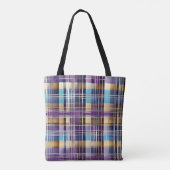 abstracte plaid canvas tas (Achterkant)