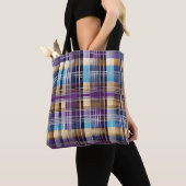 abstracte plaid canvas tas (Dichtbij)