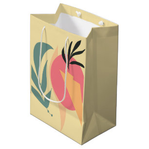 Abstracte Plant Illustratie Vormen Roze Geel Medium Cadeauzakje