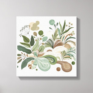 Abstracte Planten Natuur Kunst - Tuin Canvas Afdruk