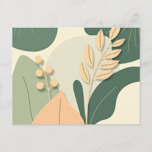 Abstracte Planten vormen en zachte organische rond Briefkaart