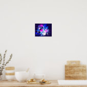 Abstracte plash-schildering op Canvas Poster (Keuken)