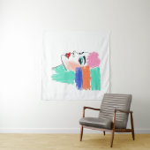 Abstracte Pop Art Woman Tapestry Wandkleed (In Situ (horizontaal))