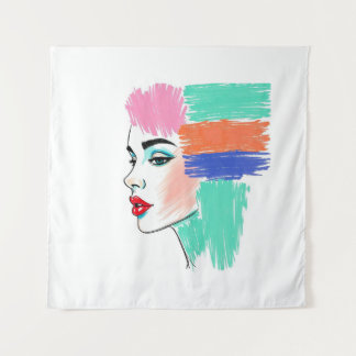 Abstracte Pop Art Woman Tapestry Wandkleed