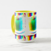 Abstracte Popart Primaire Regenboog Drink Mok (Voorkant links)