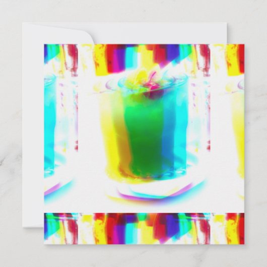 Abstracte Popart Primary Rainbow Drink Flat Kaart (Voorkant)