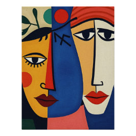 Abstracte portretkunst perfect poster