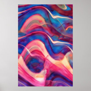 Abstracte Poster Met Stromende Kunst Voor Thuismur