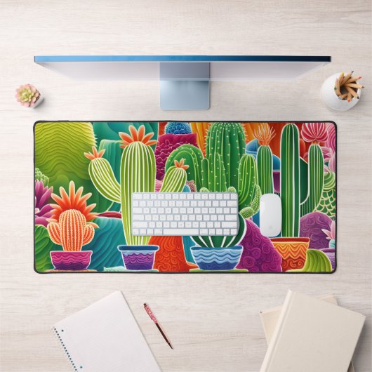 Abstracte potcactussen bureaumat (Kantoor 1)