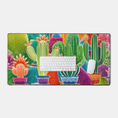 Abstracte potcactussen bureaumat (Keyboard & Muis)