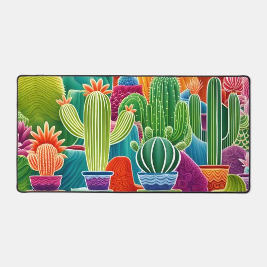 Abstracte potcactussen bureaumat (Voorkant)