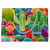Abstracte potcactussen groot cadeauzakje (Voorkant)