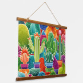 Abstracte potcactussen hangend wandkleed (Gebogen)