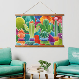 Abstracte potcactussen hangend wandkleed