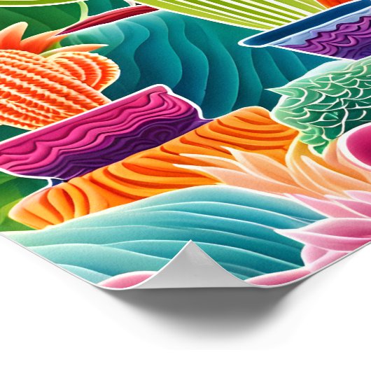 Abstracte potcactussen poster (Hoek)