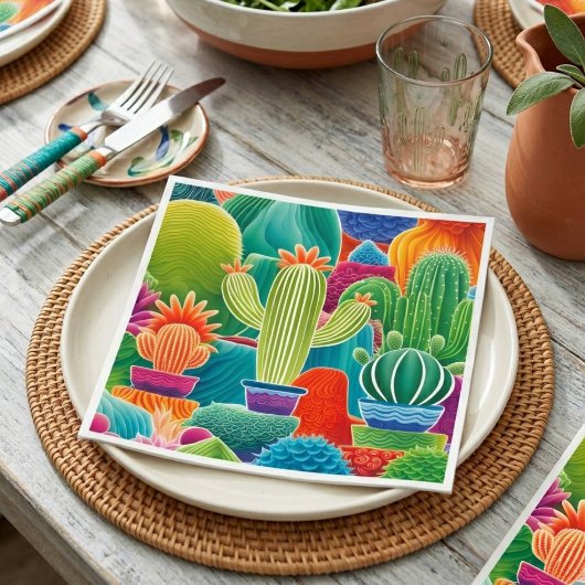 Abstracte Potcactussen Servet