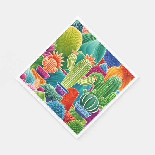 Abstracte potcactussen servet (Hoek)