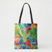 Abstracte Potted Cacti Draagtas (Voorkant)