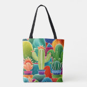 Abstracte Potted Cacti Draagtas (Achterkant)