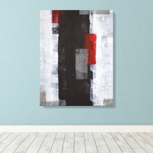 abstracte 'Power Trip' zwarte en witte kunst Canvas Afdruk (Insitu (Houten vloer))