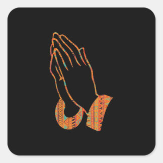 Abstracte Praying Hands Illustratie Vierkante Sticker