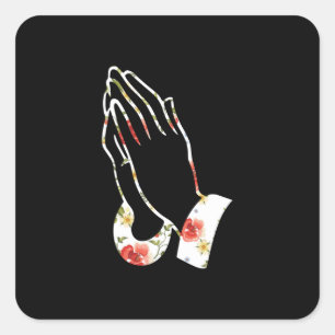 Abstracte Praying Hands Illustratie Vierkante Sticker