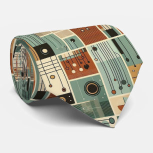 Abstracte printplaat - Retro Midden Jaren 50 Moder Stropdas