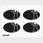 Abstracte proefhond ovale sticker (Vel)